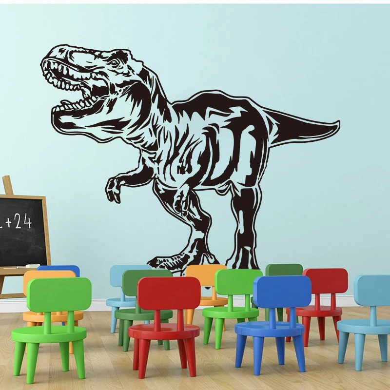 Grande Tyrannosaurus Rex Dinosaur Wall Sticker Boy Room Kids Room T-Rex Dinosaur Animal Wall Decal Camera Da Letto Vinyl De