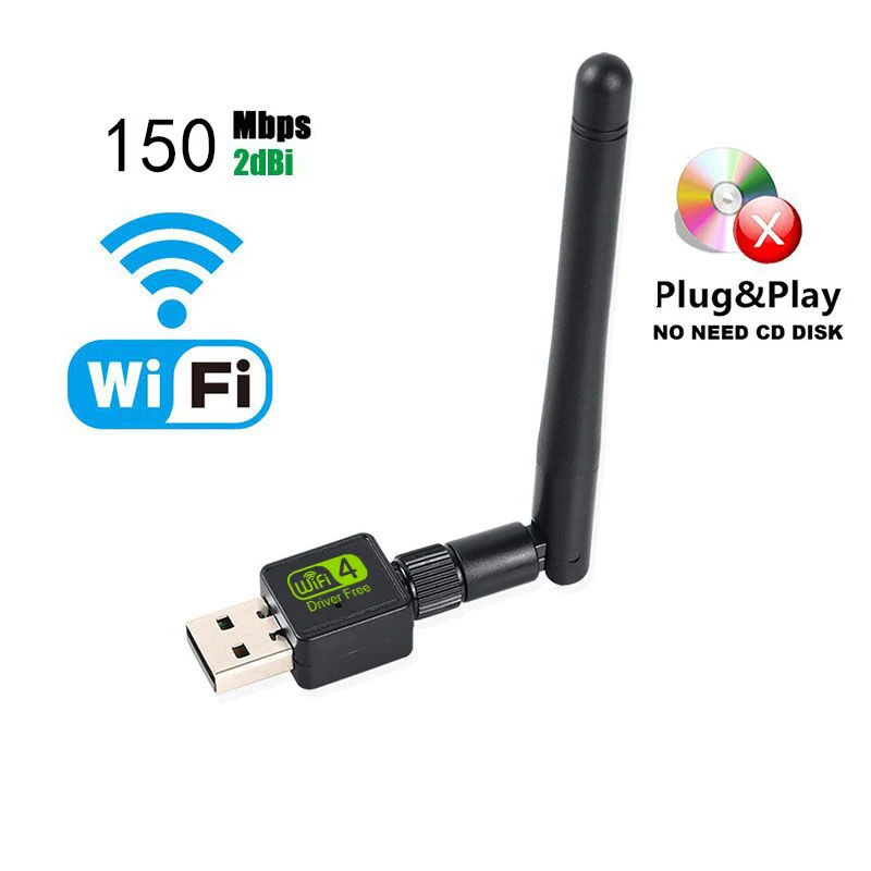 Usb Wifi Adapter Ralink Wi-Fi Antenna Lan Usb Ethernet 150M 2Db Pc Wifi Dongle Wireless Usb Della Carta Di Notework Wi Fi Ricevitore