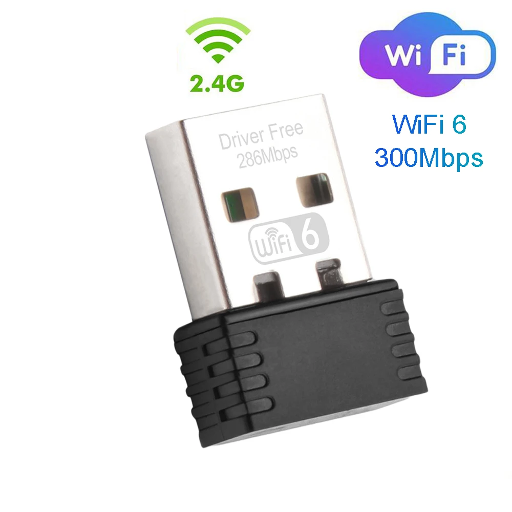 Adattatore Wifi Usb 300Mbps Wifi 6 Scheda Di Rete Wireless Adattatore Wi Fi 2.4G Wifi Lan Card Dongle Wifi Per Pc Desktop Laptop