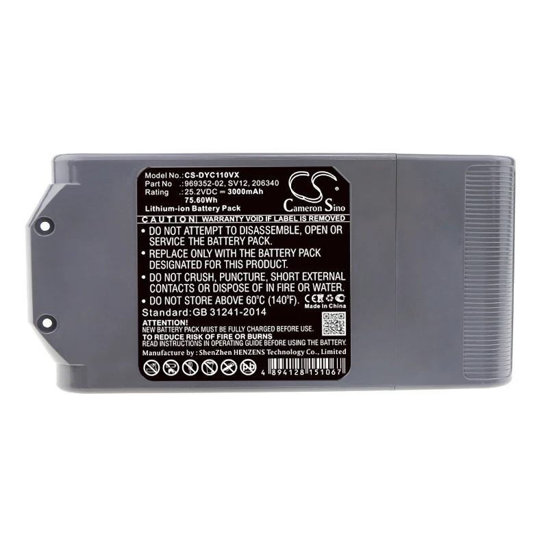 Batteria Per Aspirapolvere Per Dyson Cyclone V10/Absolute, Serie V10 Animal/Cyclone, V10 Total Clean, 206340, 969352-02, Sv12