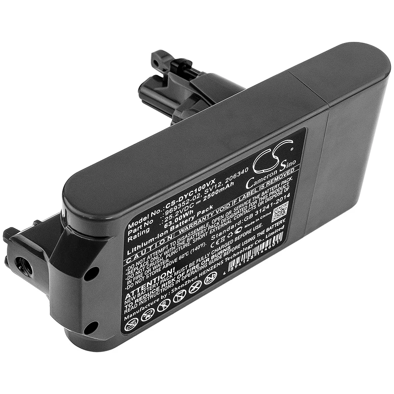 Batteria Sottovuoto Da 2500Mah Per Dyson 206340 969352-02 Sv12 V10 Cyclone Cyclone Series Absolute Animal Total Clean