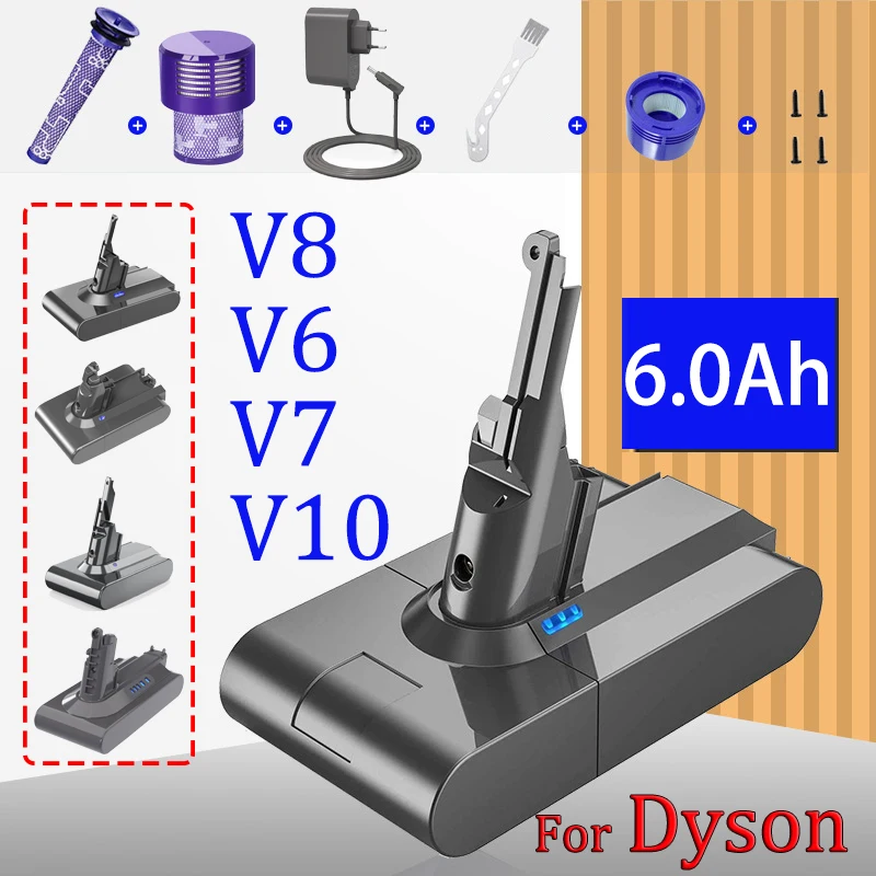 Yh5 Per Dyson V8 Absolute Battery Per Dyson 6000Mah V6 V7 V8 V10 Batteria Ricaricabile Bateria Sv10 Sv11 Sv12 Sv09 Aspirapolvere