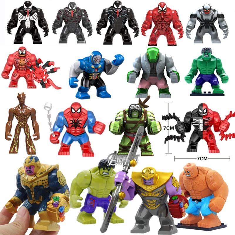30 Superhero Mini Building Blocks, Avengers, Stone Man, Green Giant, Destroyer, Spider Man Venom Puzzle Block Toys, Birthday Gif