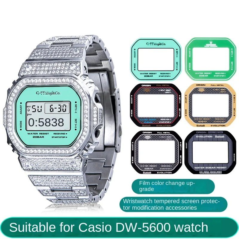 7 Colori Per Orologio Casio Dw-5600 Pellicola Temperata Moda Una Maschera Da Tavolo Dw-5635 Modificata Specchio Gw-B5600 Pellicola Per Vetro A Specchi