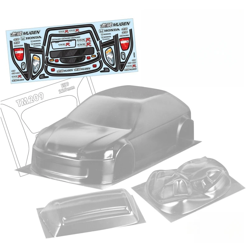 Tm209 1/10 Mini Honda Ek9 Lexan Body, 225Mm Tamiya M Chassis M07 M07R