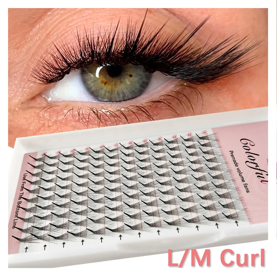 L/M Curl Premade Volume Lash Sottile Base A Punta 10D Faux Mink Lashes Extension Russian Volume Individual Lash Makeup Cilios L Curl