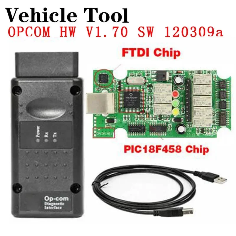 Veicolo Opcom Per Opel Op Com 1.70 Flash Firmware Car Diagnostic Per Op-Com 1.70 Pic18F458 Can Bus Obd Obd2 Auto Tools