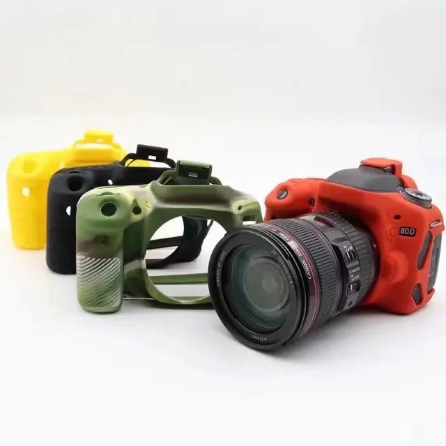 Custodia In Silicone Slr Per Canon 80D Custodia Leggera Per Fotocamera Custodia Per Canon 800D 80D Rosso/Giallo/Verde/Nero
