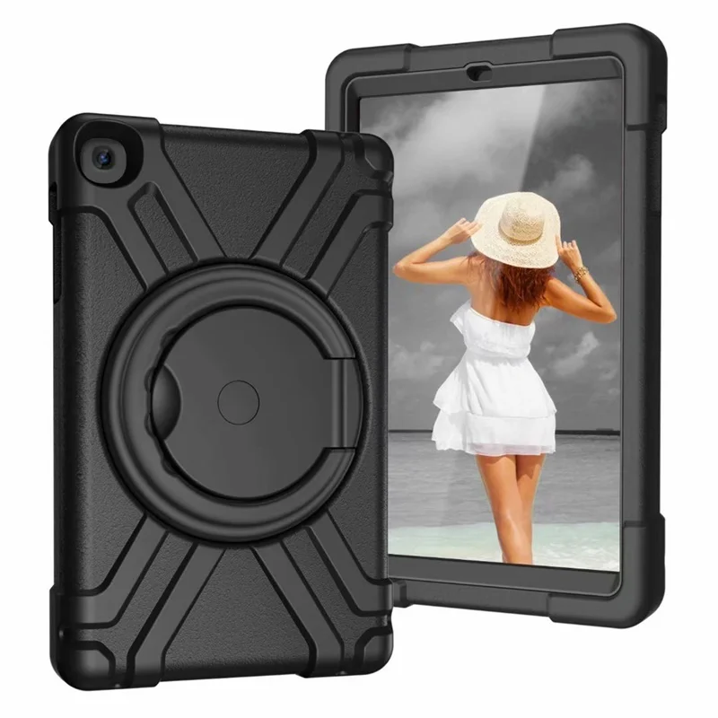 Per Il Caso Di Samsung Galaxy Tab 2019 10.1 "Sm-T510 Sm-T515 2019, Causa 360 Girante Shock Proof Heavy Duty Silicone Caso Del Basamento