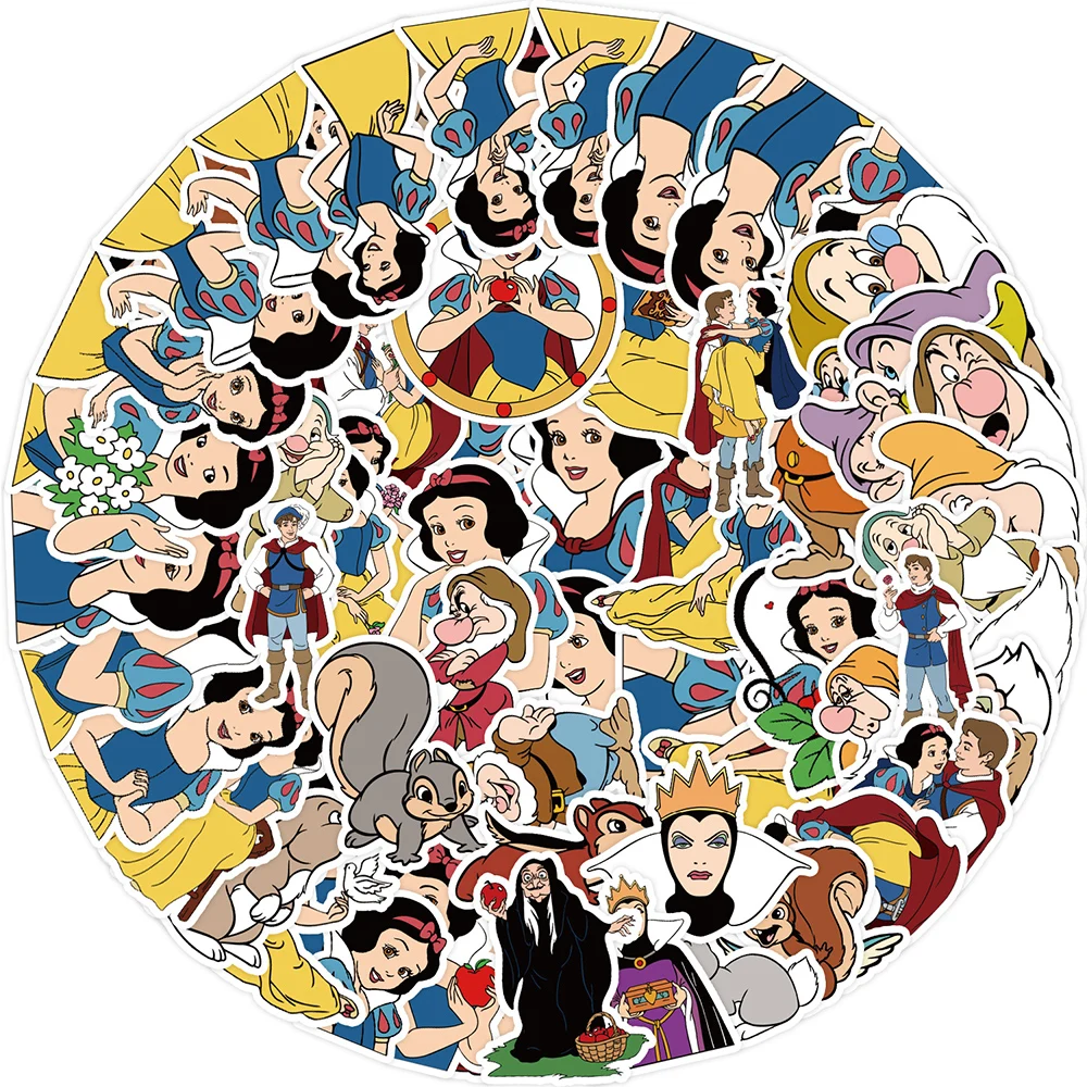 10/30/50 Pz Disney Carino Biancaneve E I Sette Nani Adesivi Cartoon Princess Decalcomanie Laptop Bagagli Telefono Graffiti Sticker