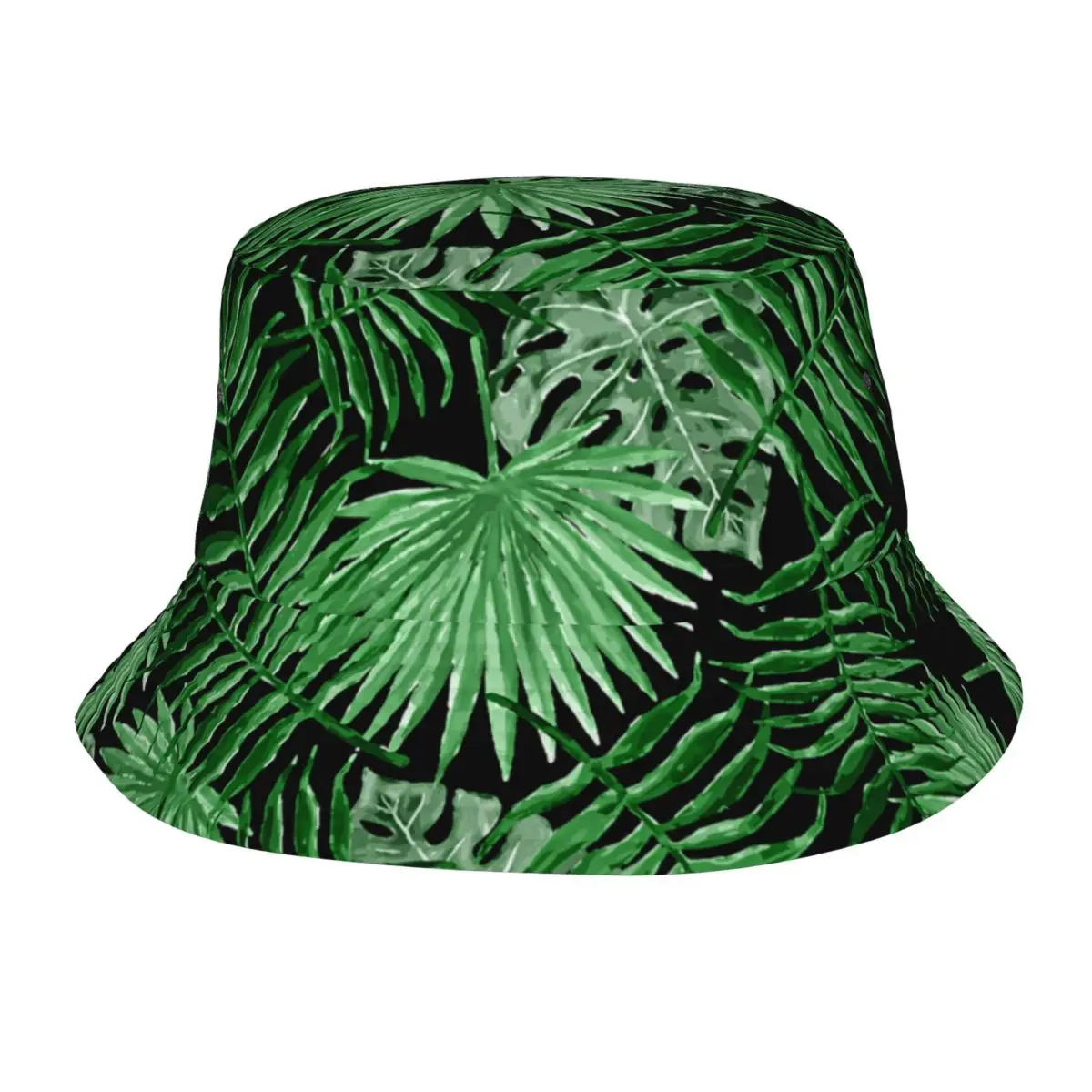Tropical Summery Green Hawaiian Palm Tree Floral Bucket Hat Hot Summer Headwear Berretto Da Pesca Per Sport All'Aria Aperta Cappello Bob Unisex