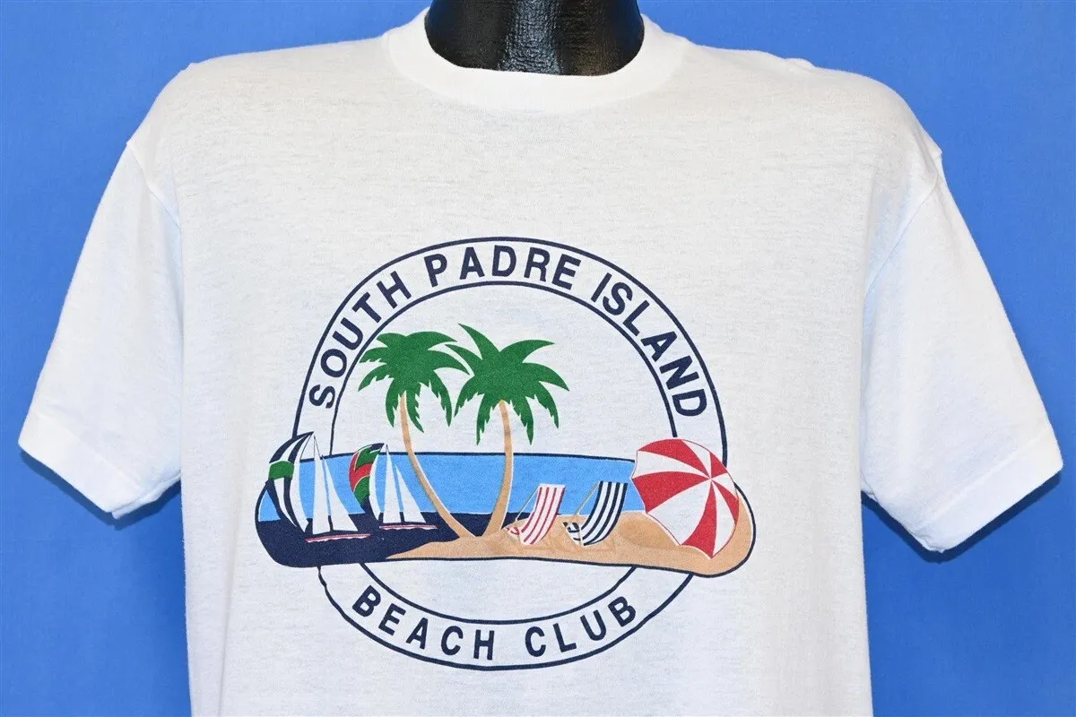 T-Shirt Anni '80 South Padre Island Texas Beach Club Palm Tree Ocean
