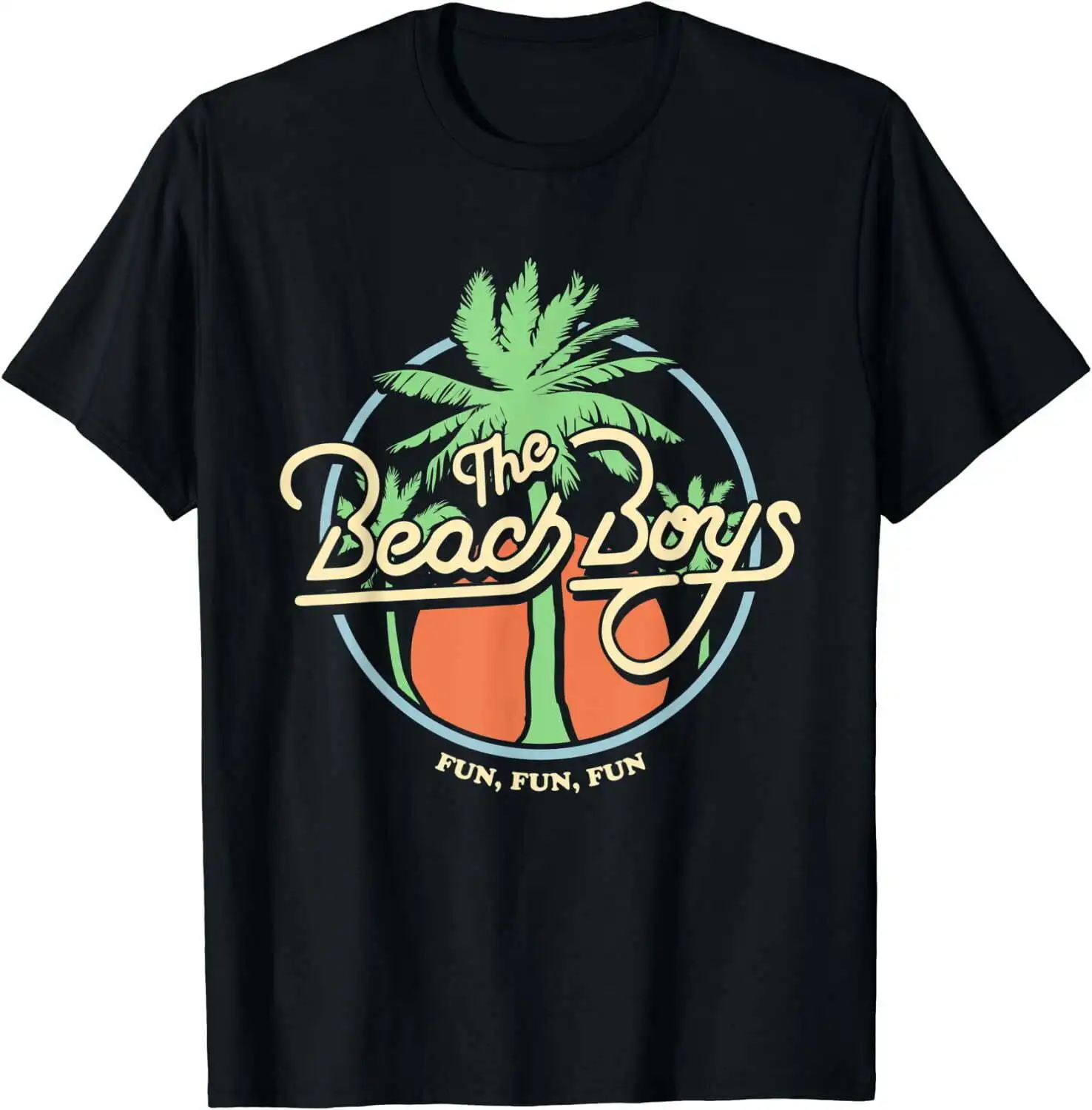 Beach Boys Fun Fun Fun Palm Tree T-Shirt Maniche Lunghe O Corte