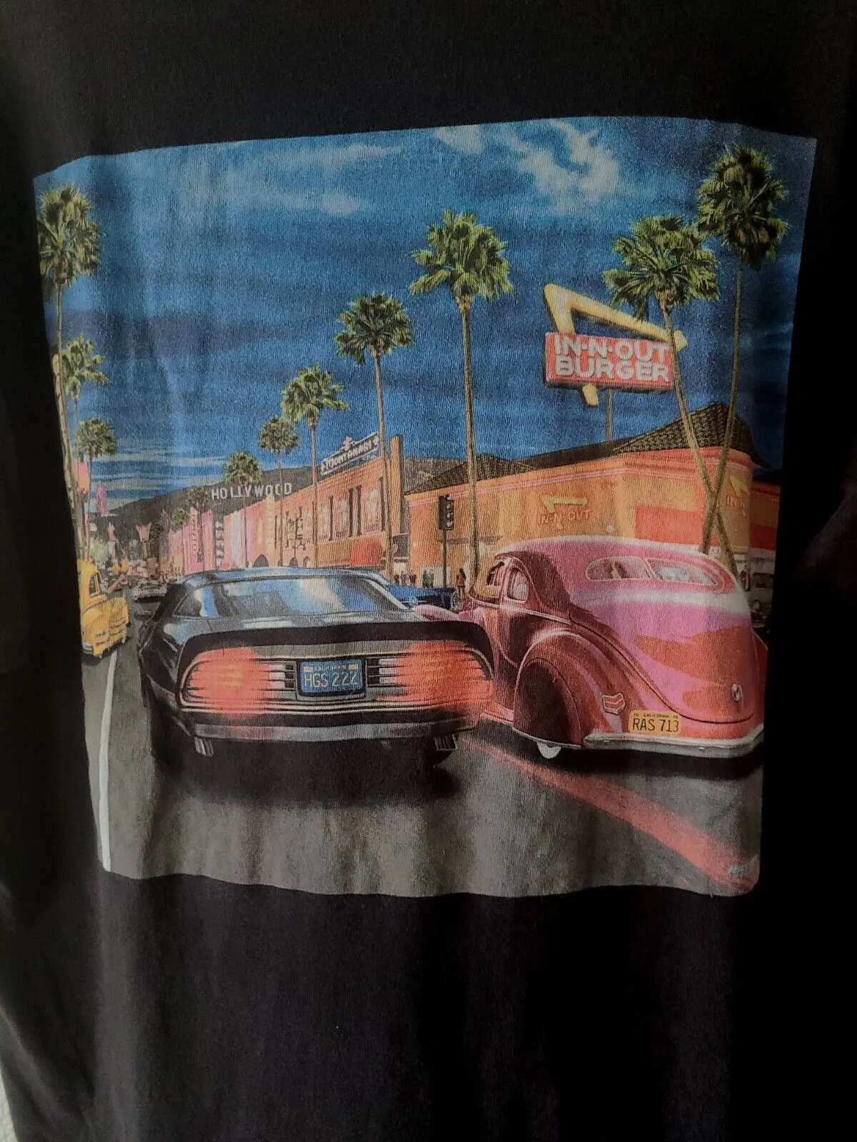 In N Out Burger Las Vegas 2 Palme Classic Cars Drive Thru Black T-Shirt L