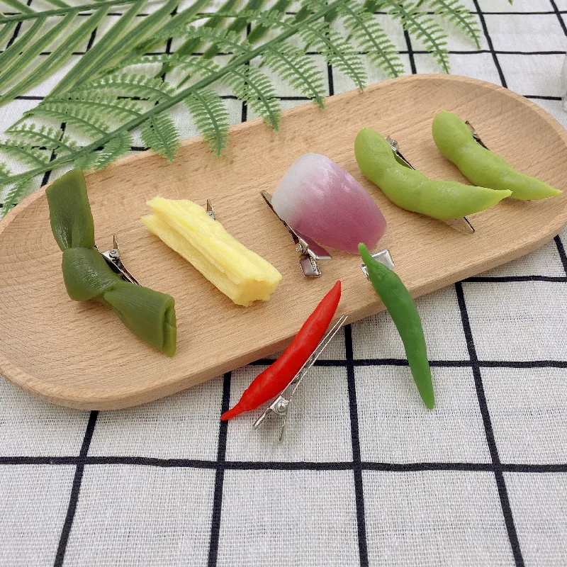 Net Red Simulazione Vegetale Edamame Kelp Design Ins Model Ribs Fun Funny Hair Accessories Clip Hoop