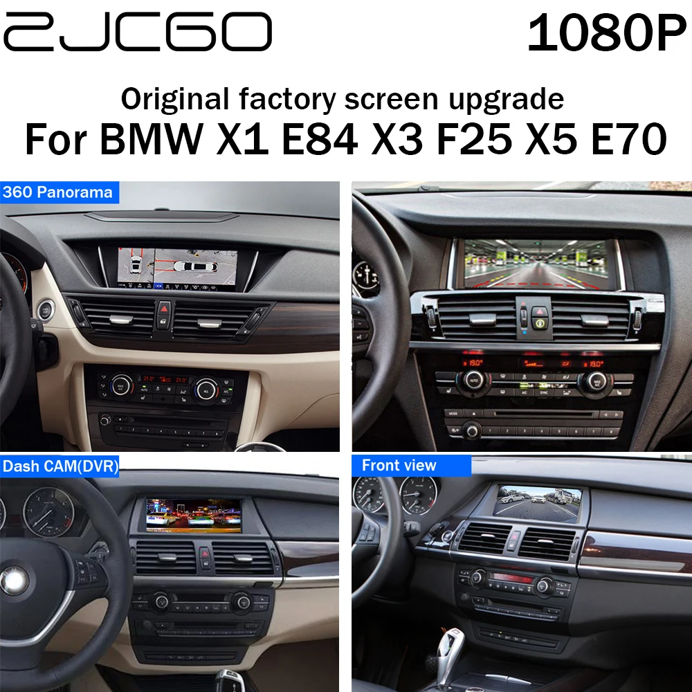 Zjcgo Factory Screen Upgrade Car Front Rear View Dash Cam Dvr 360 Panorama Camera Interface Per Bmw X1 E84 X3 F25 X5 E70