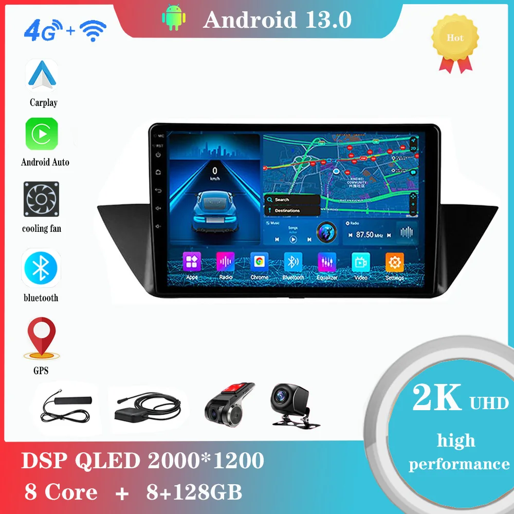 Android 12.0 Per Bmw X1 E84 2009-2012 Lettore Multimediale Auto Radio Gps Carplay 4G Wifi Dsp Bluetooth