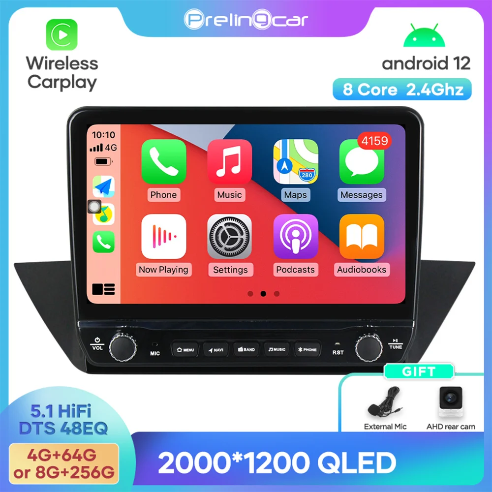 Android 12 Dts Sound Per Bmw X1 E84 2009-2012 Anni Navigazione Multimedia Car Player Radio 2Din Stereo Bluetooth 48Eq