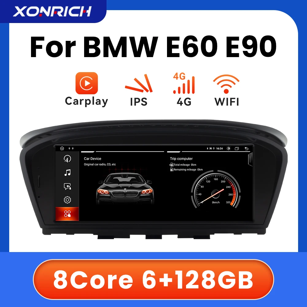 6Gb 128Gb Carplay Android 12 Car Multimedia Palyer Per Bmw Serie 5 E60 E61 E63 E64 E90 E91 E92 E93 Ccc Cic Radio Navigazione Gps