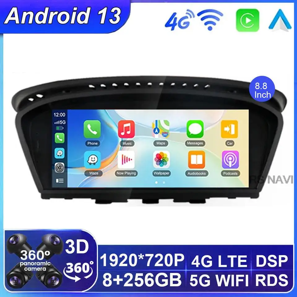 Android 13 Per Bmw E60 E61 E90 E92 Ccc Cic Car Radio Player Monitor Multimediale Navigazione Gps Hdr Qled Cpu No Dvd