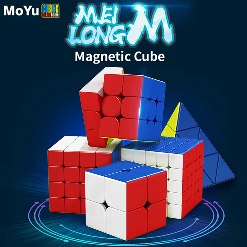 Moyu Meilong Magnetic 2X2 3X3 4X4 5X5 Magic Speed Cube Meilong 2M 3M 4M 5 M Piraminx M Fidget Toys Giocattolo Antistress