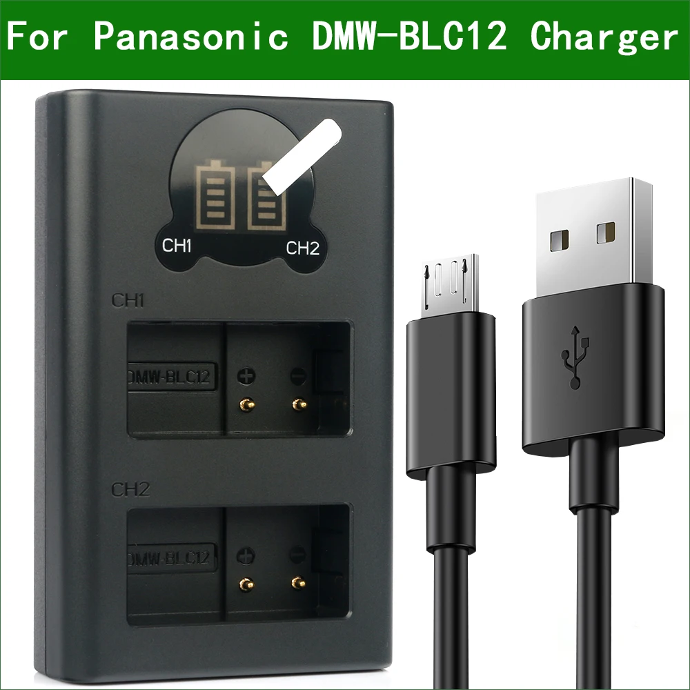 Bp-Dc12 Caricabatteria Dual Usb Per Leica V-Lux 4 V-Lux 5 Q (Typ 116) Q-P Digital