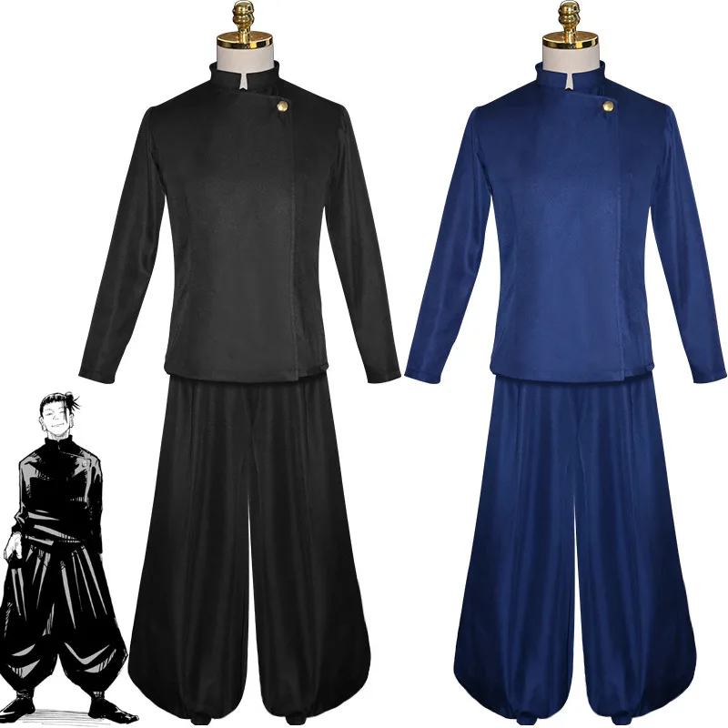 Anime Jujutsu Kaisen Geto Suguru Costumi Cosplay Parrucche Occhiali Festa Di Halloween Geto Suguru Cos Top Pantaloni Per Donna Uomo