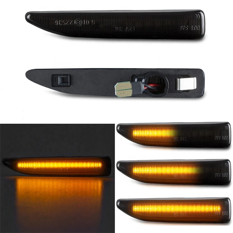 Per Bmw E66 E67 E68 Dynamic Led Side Marker Blinker Lights Fumé/Trasparente