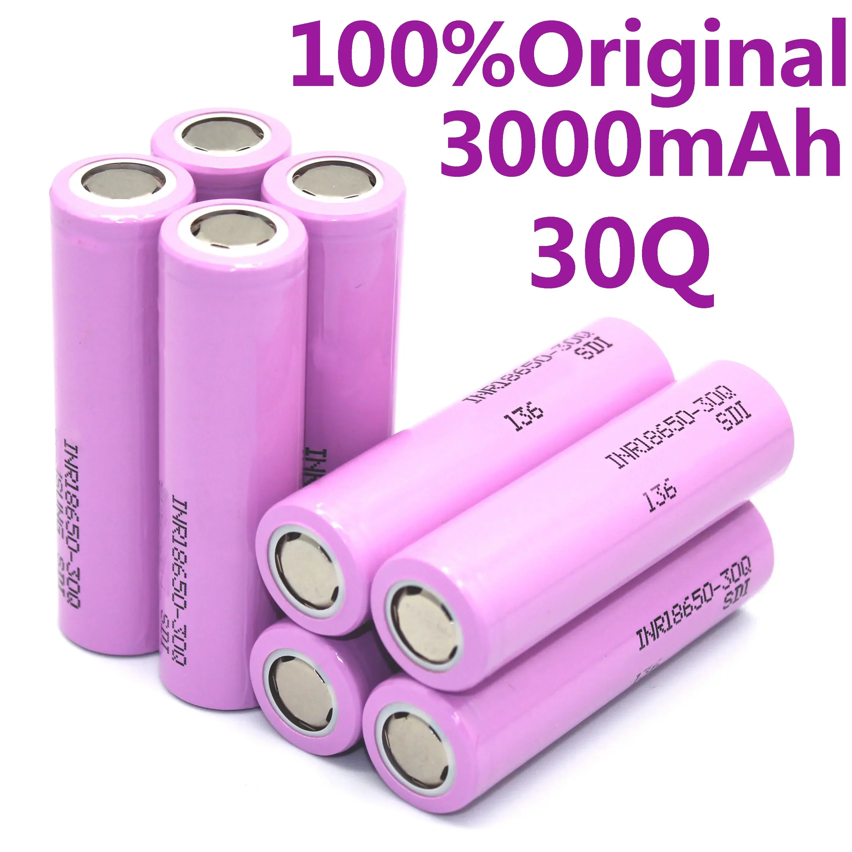 3,7 V 3000Mah 18650 Batterie Fuir Samsung 30Q Inr 18650 30Q 20A Lithium-Ionen-Akku Ersatz Batterie Esterne Fur Samsung