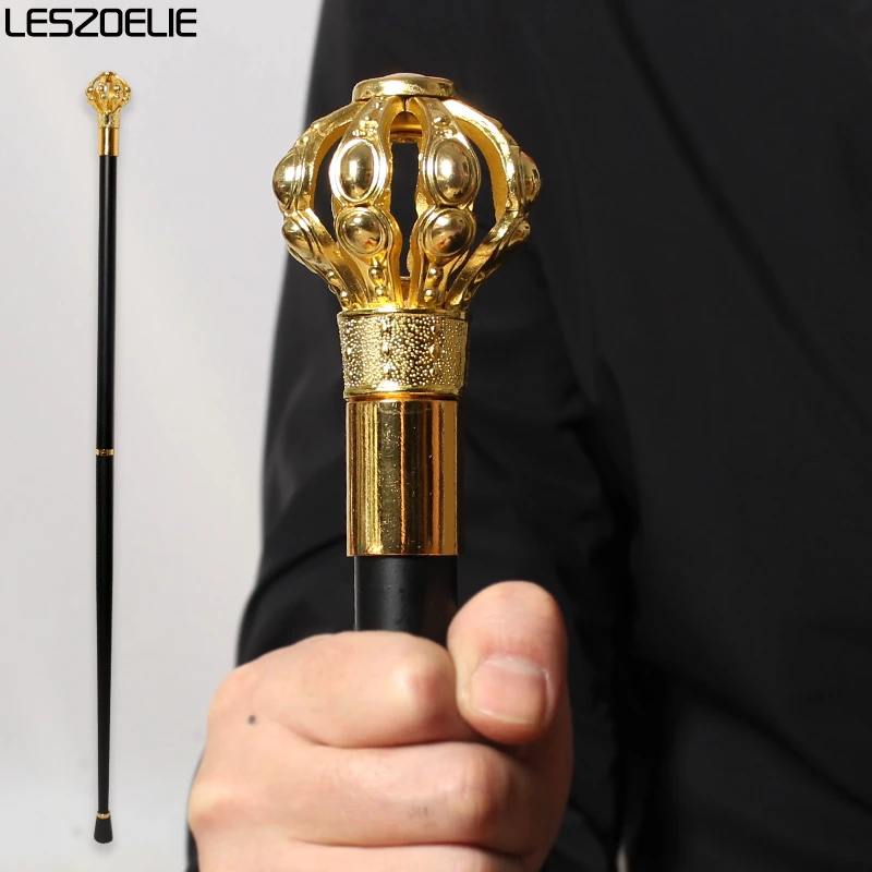 Bastone Da Passeggio Con Manico A Corona D'Oro Di Lusso Per Uomo Bastoni Da Passeggio Alla Moda Bastoni Da Passeggio Eleganti Decorativi Per Feste Da 