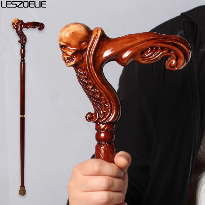 95Cm Skull-Head Bastone Da Passeggio In Legno Di Faggio Tedesco Per Uomo Moda Bastoni Da Passeggio Staccabili Bastoni Da Passeggio Eleganti Da Donna