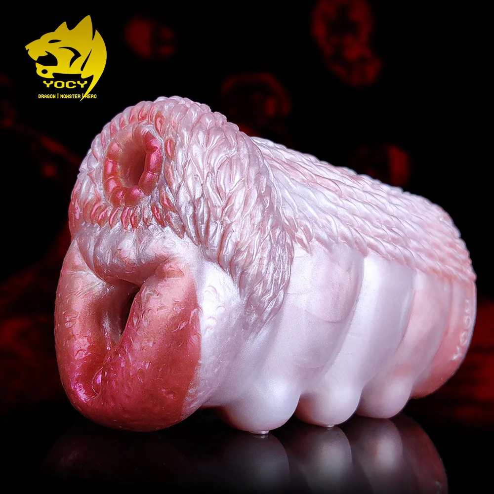 Yocy Real Animal Stroker Dual Channel Anale Vaginale Liquido Silicone Masturbatore Fantasia Giocattolo Del Sesso Per Gli Uomini Fetish Adulto 18 +