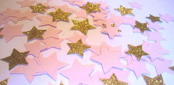 Star Confettitwinkle Twinkle Little Star Rosa E Oro Star S Twinkle Twinkle Little Star Del Partito Baby Shower Confettigold Favori