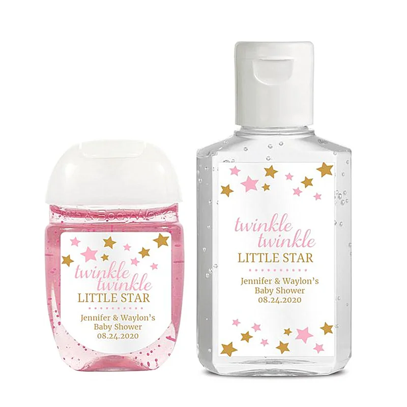 Adesivi Personalizzati Twinkle Twinkle Little Star-Baby Shower Hand Disinfettante Etichetta-Mano Disinfettante Etichetta Baby Shower, Un Bel Regalo