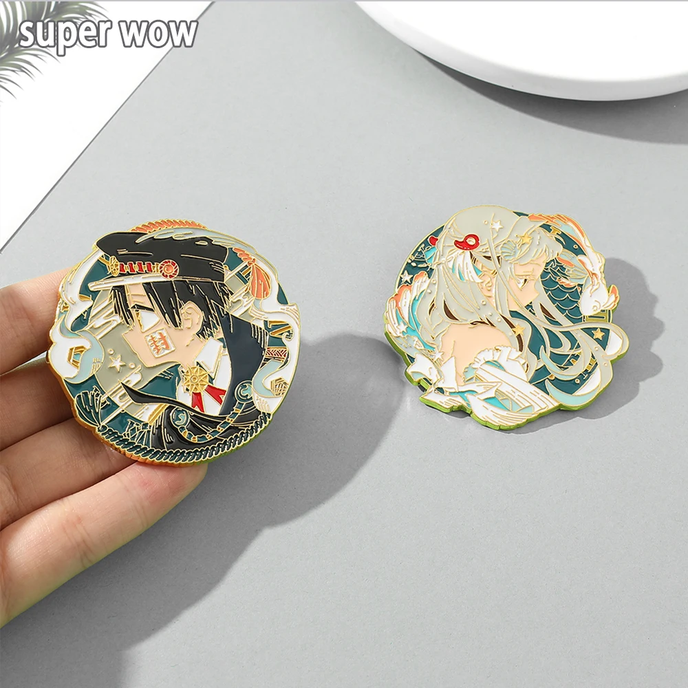 Distintivi Con Bottoni Smaltati In Metallo Anime Hanak-Kun Rilegati Da Toilette Spille Da Bavero Per Uomo Abiti Da Donna Personalizzati Spilla Regalo 