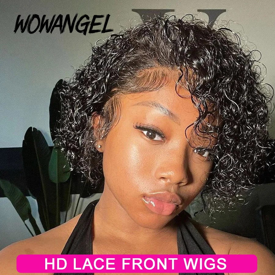 Wow Angel Short Curly Pixie Cut Parrucche 13X4 Hd Parrucche Anteriori In Pizzo 250% Jerry Ricci Parrucche Per Capelli Umani Melt Skins Hd Parrucca In 
