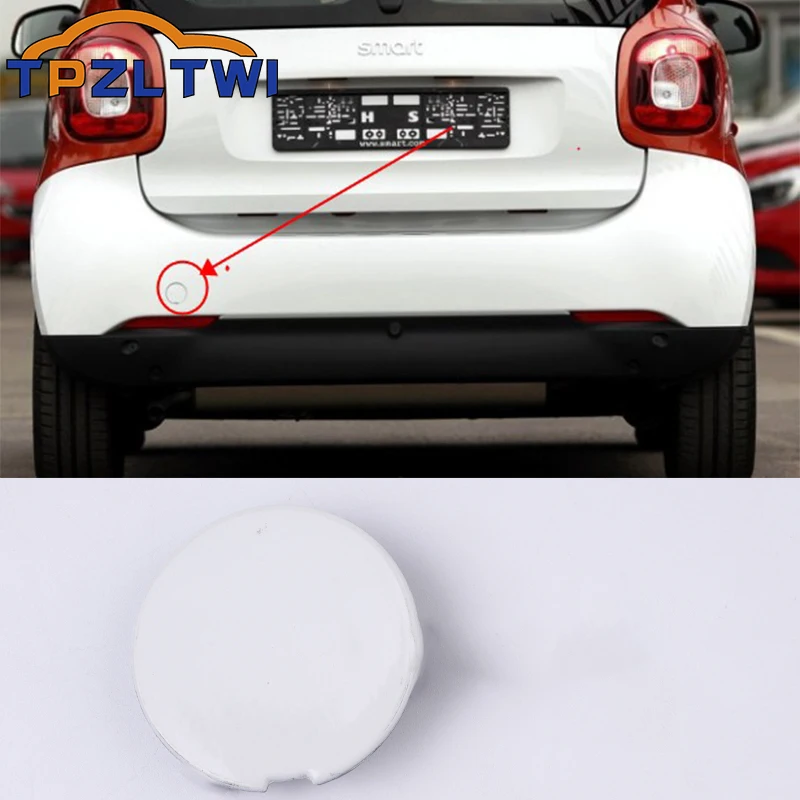 Bianco Nero Auto Anteriore Paraurti Posteriore Gancio Di Traino Accoppiatore Oculare Coperchio Del Rimorchio Tappo Tappo Per Mercedes Smart 453 Fortwo
