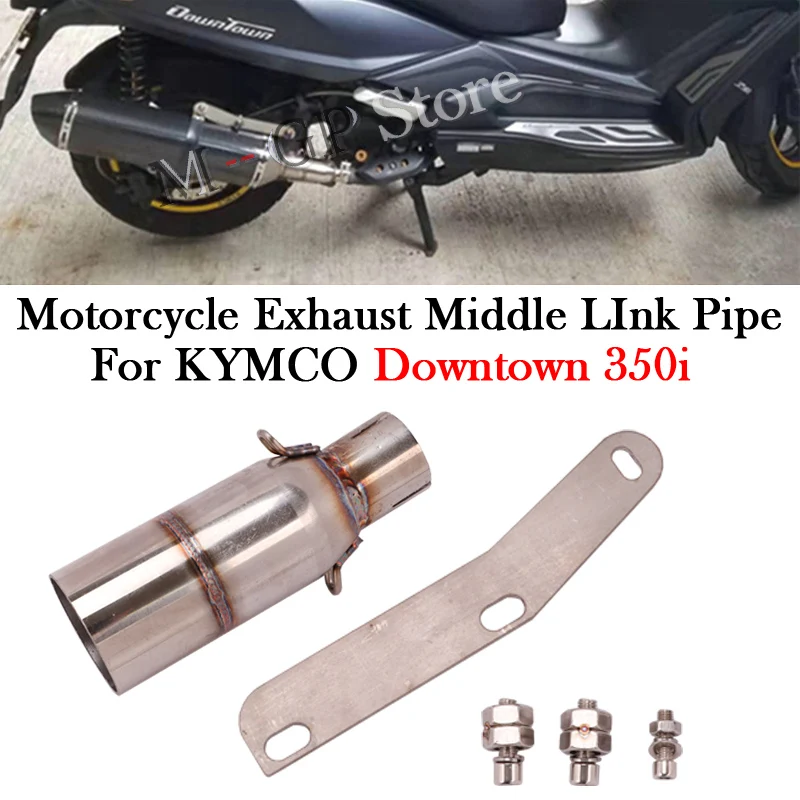Slip-On Per Kymco Downtown 350I Downtown350I Sistema Di Scarico Moto Tubo Di Collegamento Centrale Modifica 51Mm Connect Escape Moto Marmitta