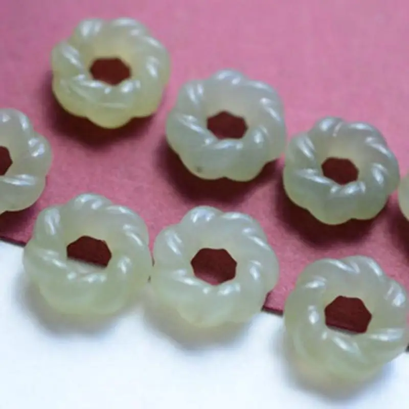 Natural Hetian Jade Donut Round Safety Buckle Stone Beads For Jewelry Making Diy Bracelet Charms Necklace Pendant Accessories