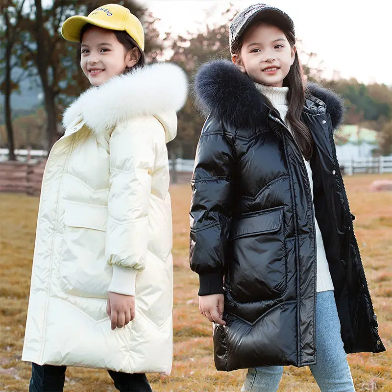 Giacca Invernale Per Ragazze Cappotto Teen Kids Parka Snowsuit Fashion Bright Capispalla Impermeabile Abbigliamento Per Bambini 6 8 10 12 14 Anni