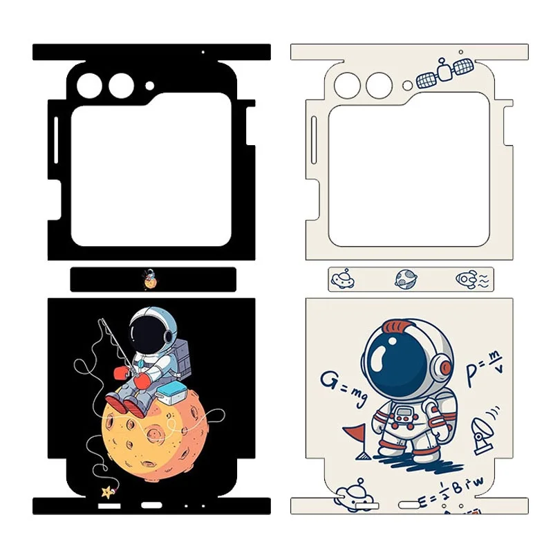 Hot Back Side Protector Per Samsung Galaxy Z Flip 5 4 3 Decalcomania Skin Astronaut Back Screen Protector Film Cover Wrap Stickers