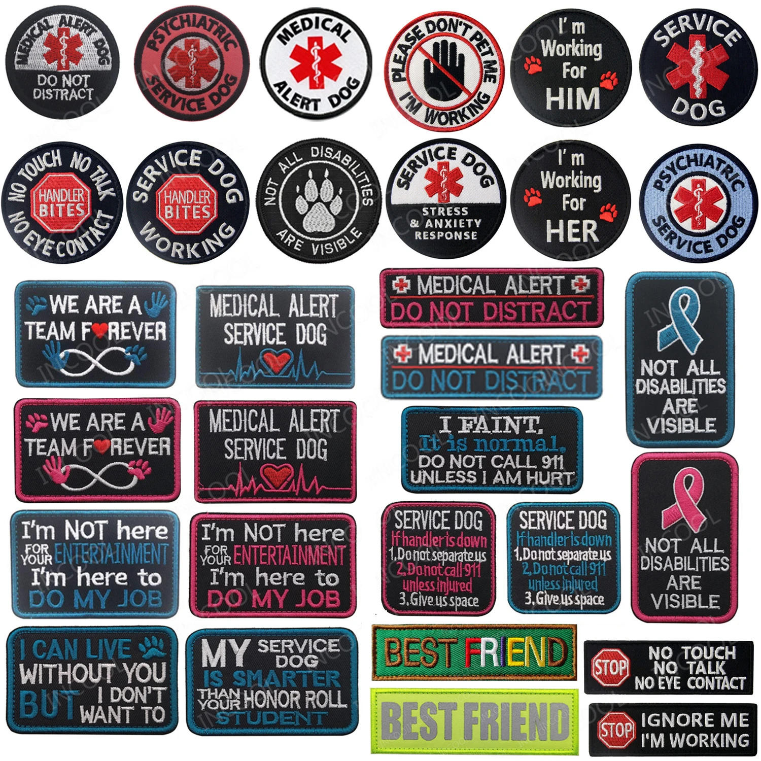 Toppe Ricamate Best Friend Service Dog Patch Working Training Dogs Ptsd K9 Tactical Military Strip Emblem Distintivi Appliqued