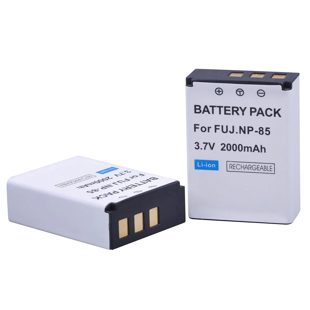 2Pc 2000Mah Np-85 Np 85 Ricaricabile Batterie Per Foto/Videocamera Per Fujifilm Np-85 Batteria Per Fujifilm Sl240 Sl245 Sl300 Sl305 Fnp-85 Cb170