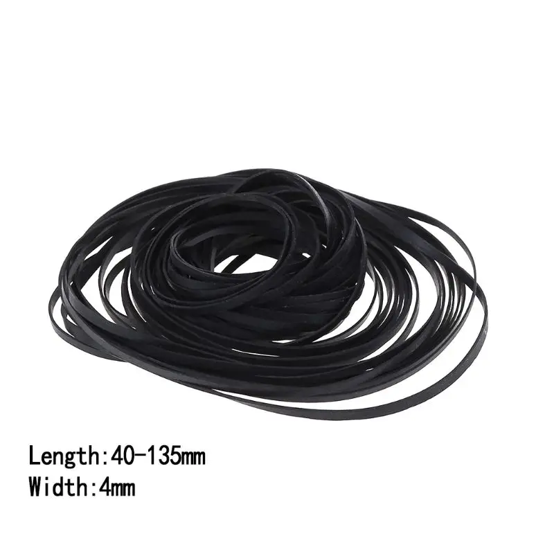 50 Pz 4Mm Larghezza Universal Mix Cassette Tape Machine Belts Assortiti Common Drive Flat Rubber Belt Per Cd Dvd Registratori Walkman