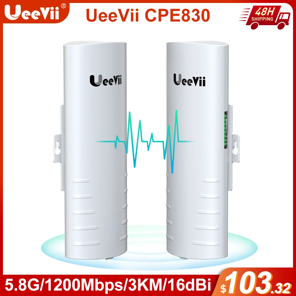 Ueevii Cpe830 Gigabit Wifi Bridge Router 3Km 1200Mbps Router Wireless Esterno Cpe Router Kit Wireless Bridge Ripetitore Wifi