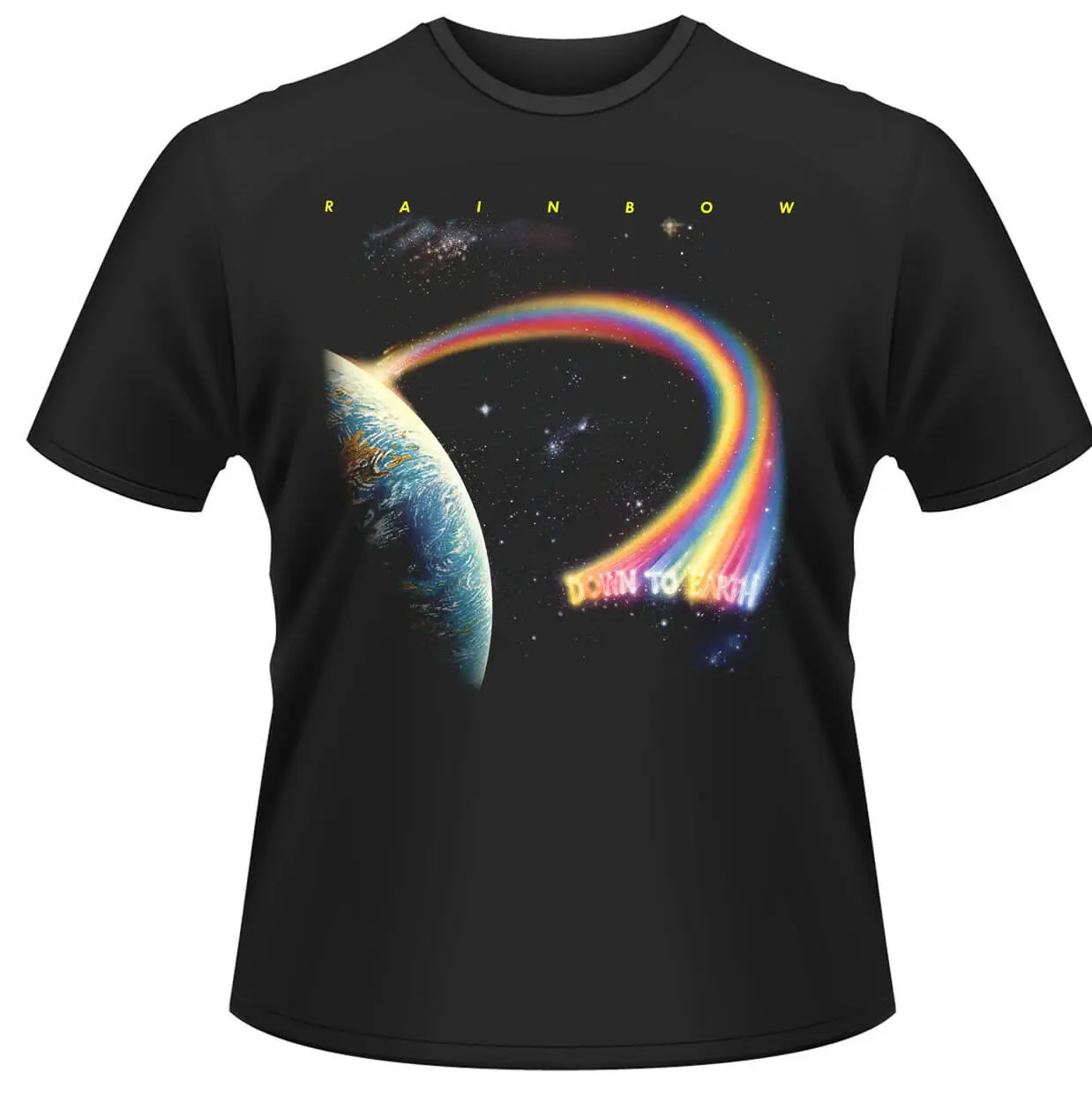 T-Shirt Ufficiale Rainbow Down To Earth Ritchie Blackmore Uomo Unisex