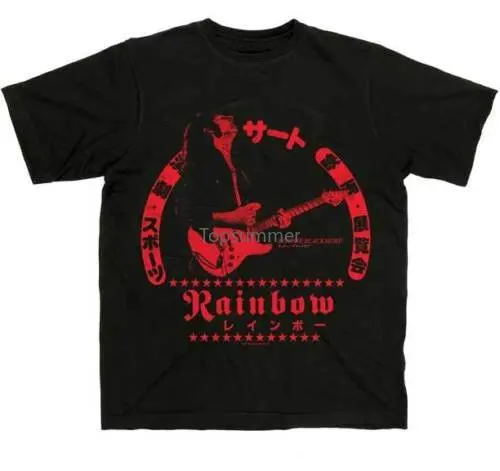 Rainbow Ritchie Blackmore T Shirt S-M-L-Xl-2Xl Nuovissima Maglietta Ufficiale Abbigliamento Di Marca Hip-Hop Top