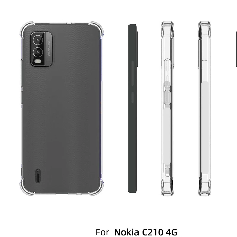 Custodia A Cuscino D'Aria Per Nokia C210 Nokiac210 4G Airbag Cover Posteriore In Silicone Tpu Trasparente Custodia Morbida Per Nokia C210 Nokiac210 20