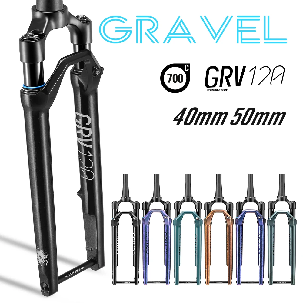 Lexon Gravel Bike Fork 40/50Mm Travel E-Bike Ready Road 700C Racing Forcella Ammortizzata 12X100Mm E-Gravel Parti Della Forcella Anteriore Della Bicic