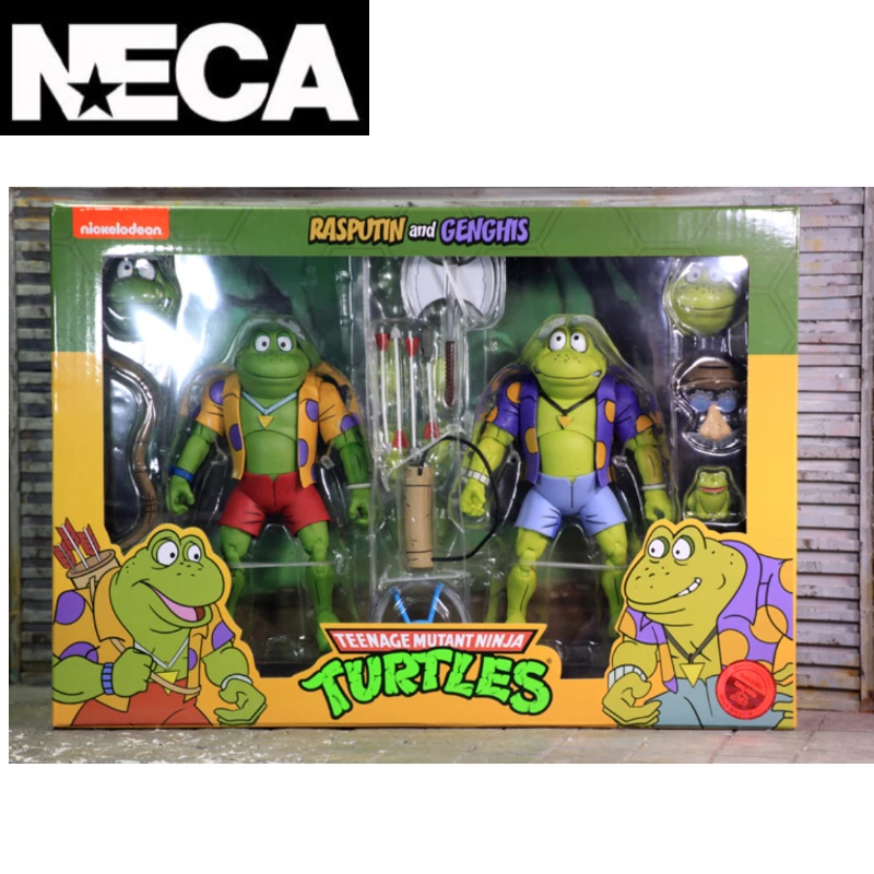 Disponibile Neca Original Ninja Turtle Versione Animata Mutant Frog Ninja Frog Double Set Mobile Doll Model Hand Hobby Gifts